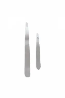 Inclined Professional Eyebrow Tweezers - # 552 (2 PCS, Silver)