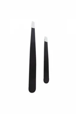 Inclined Professional Eyebrow Tweezers - # 551 (2 PCS, Black)