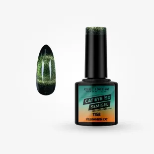 Semi Gel Cat Eye 5D-  #1158 (Yellowgreen Cat) 8 ml