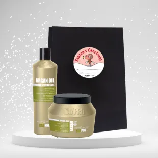 KayPro Argan Oil lahjapakkaus kuiville ja elottomille hiuksille 350+500ml