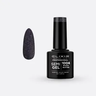 Semi Gel-#1004 (Black Glitter) 8 ml