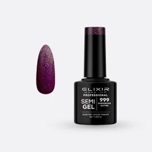 Semi Gel #999 (Darkorchid Glitter) 8 ml