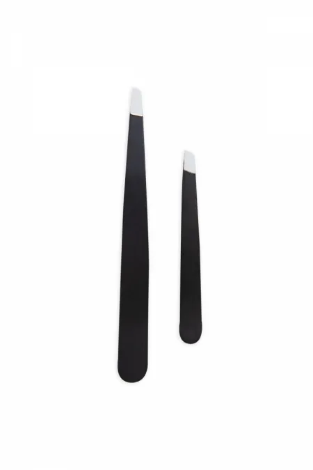 Inclined Professional Eyebrow Tweezers - # 551 (2 PCS, Black)
