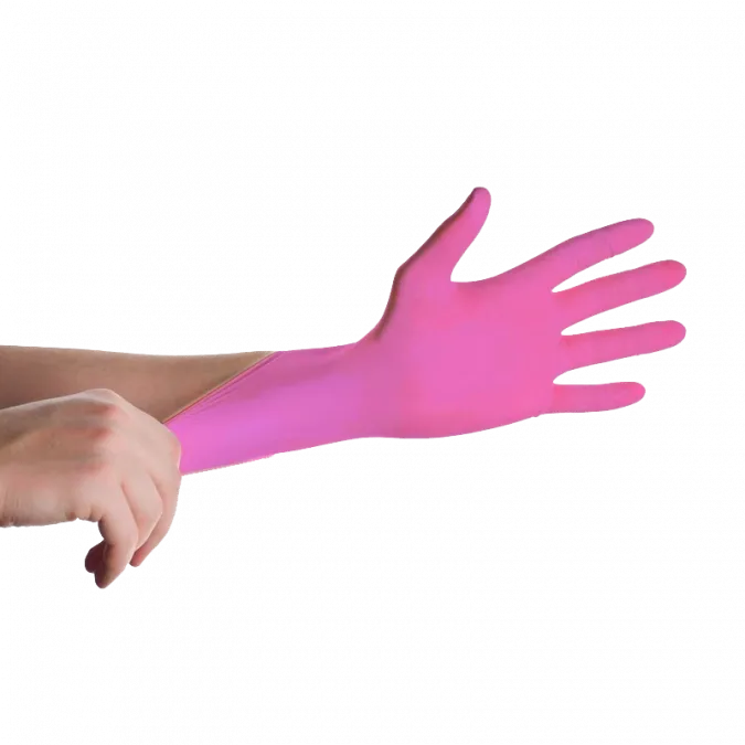 Nitriili kampaajakäsineet magenta 100kpl