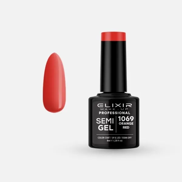 Semi Gel -  #1069 (Orange Red) 8 ml