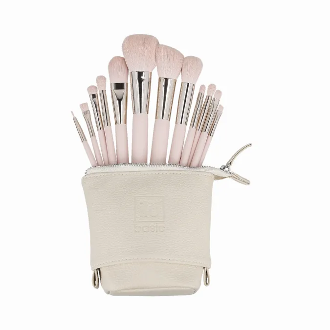 Meikkisivellisetti ja kotelo roosa&beige 12kpl