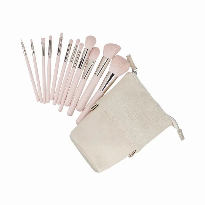 Meikkisivellisetti ja kotelo roosa&beige 12kpl