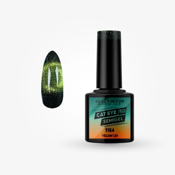 Semi Gel Cat Eye 5D-  #1164  (Yellow Cat) 8 ml