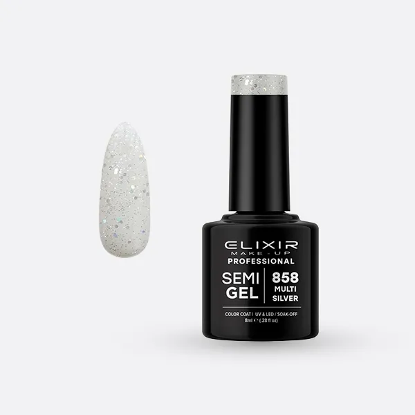Semi Gel -  #858 (Multi Silver) 8 ml