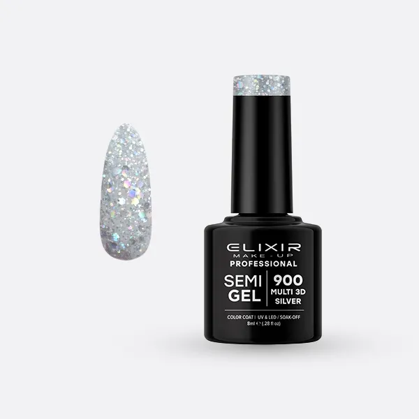 Semi Gel -  #900 (Multi 3D Silver) 8 ml