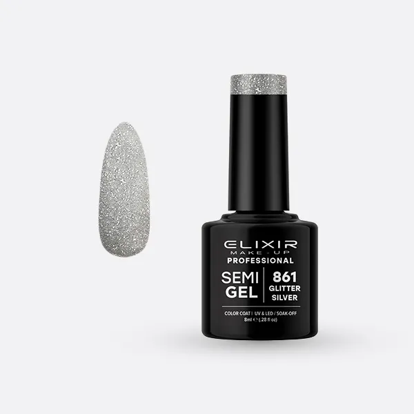 Semi Gel -  #861 (Glitter Silver) 8 ml