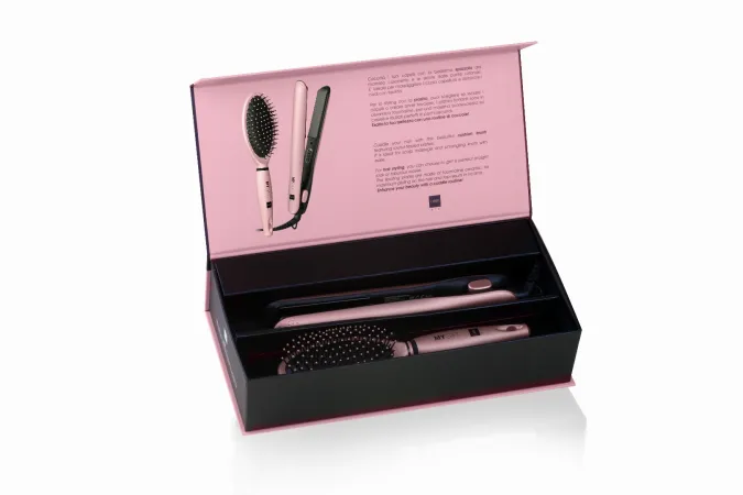 My Gift kit muotoilurauta+harja, cotton candy pink