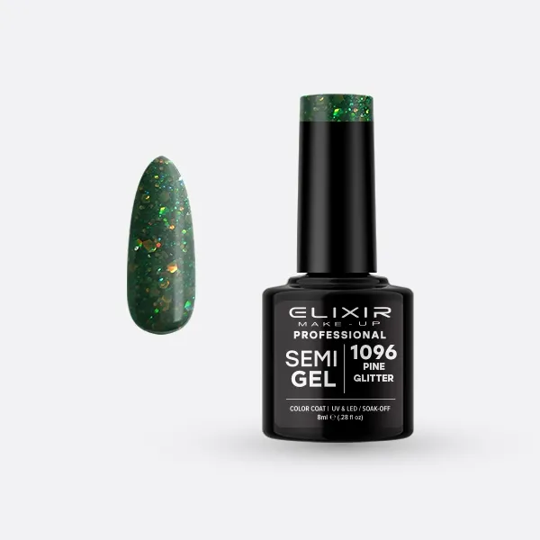 Semi Gel -  #1096 (Pine Glitter) 8 ml